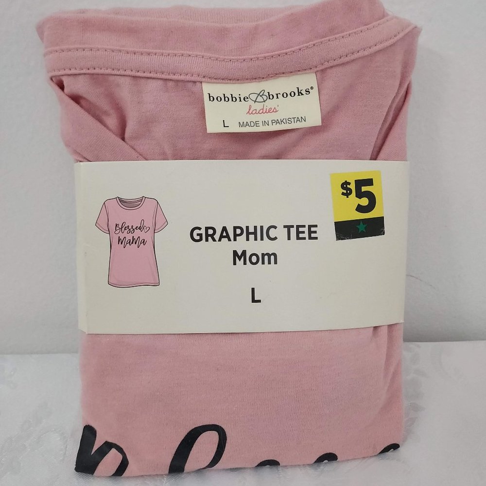 Blessed Mama Graphic Tee - Size L - Pink - NWT